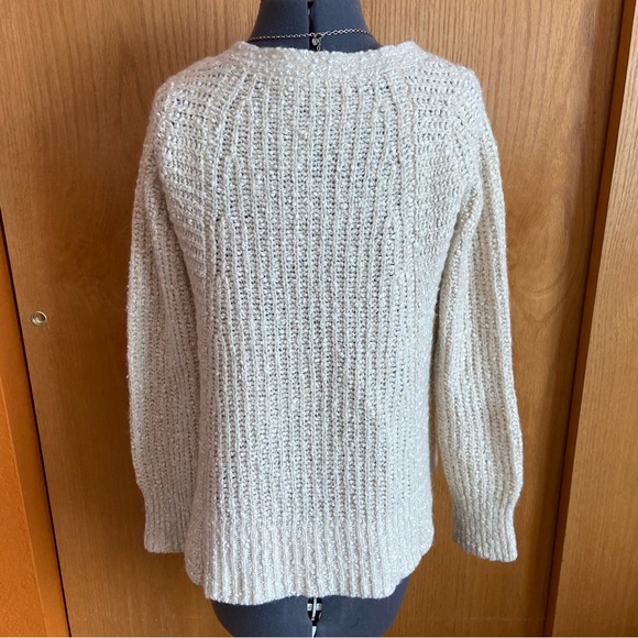 Anthropologie Moth Zipped Stitch Sweater in Ivory - Picture 6 of 13